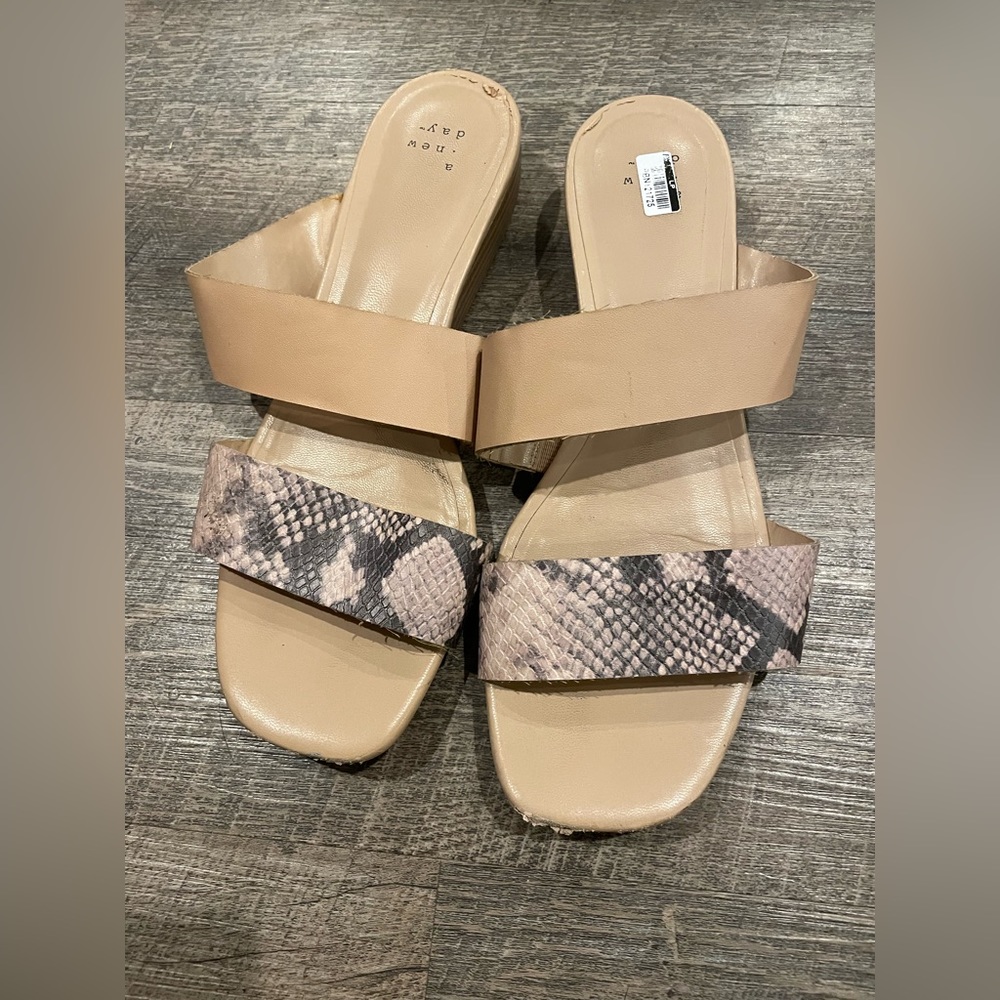 Snakeskin wedge sandals